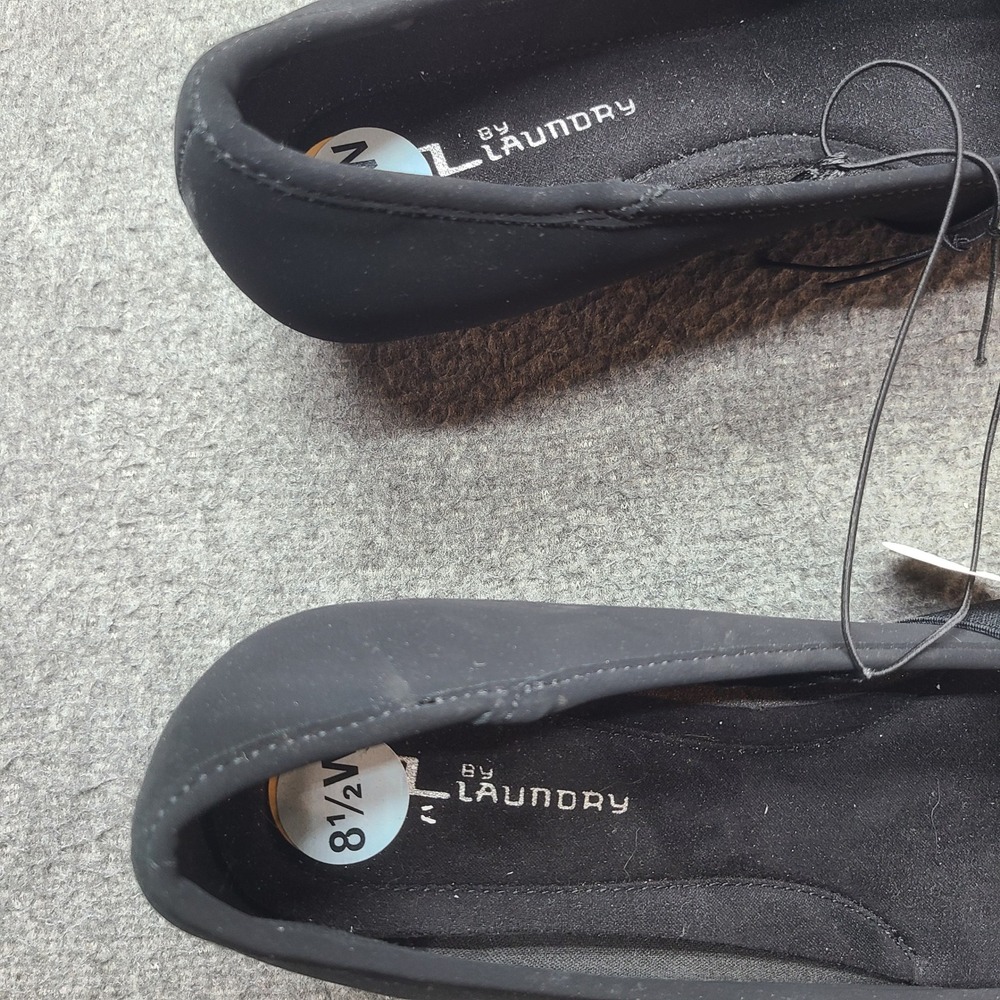 CL by Laundry Bail Wedge Pump Womens 8.5W Black Like New Elastic Strap - Picture 4 of 8